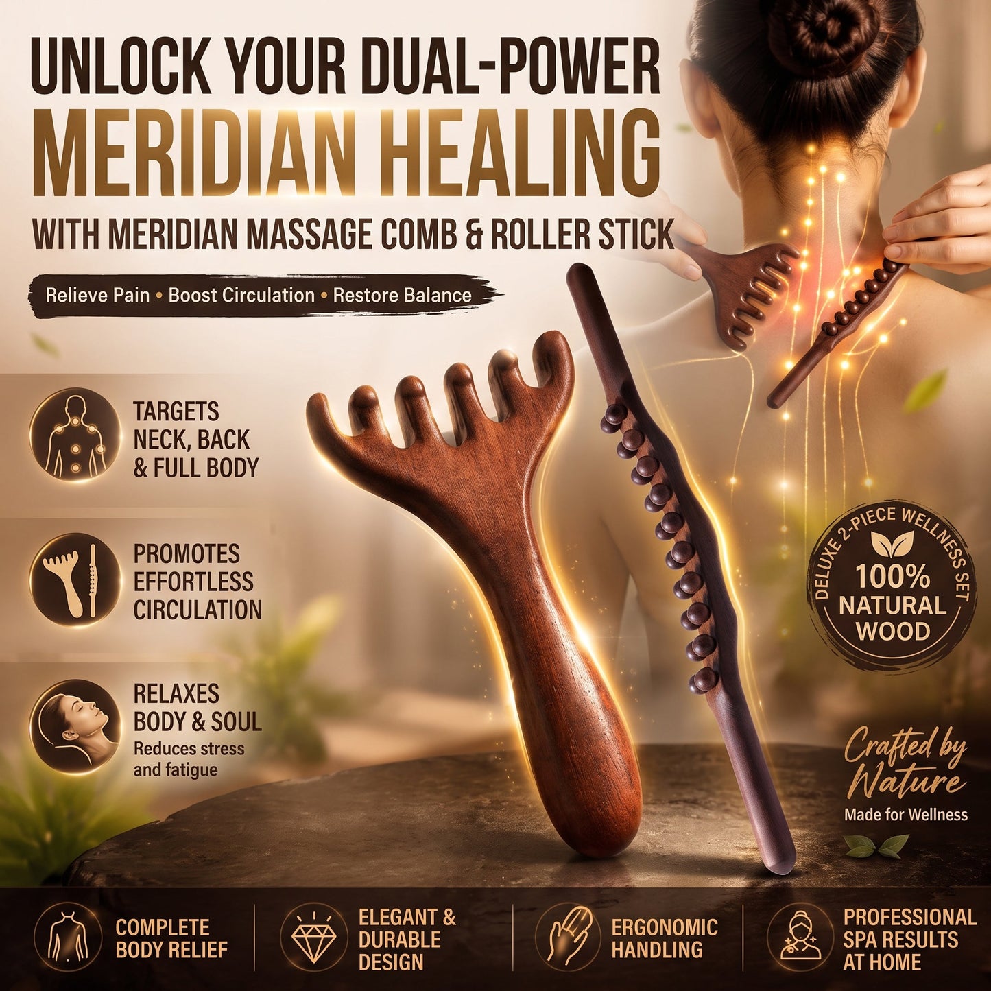 🔥 BUY 1 GET 1 FREE! ✨Six-claw Meridian Massage Comb🌿💆♀️