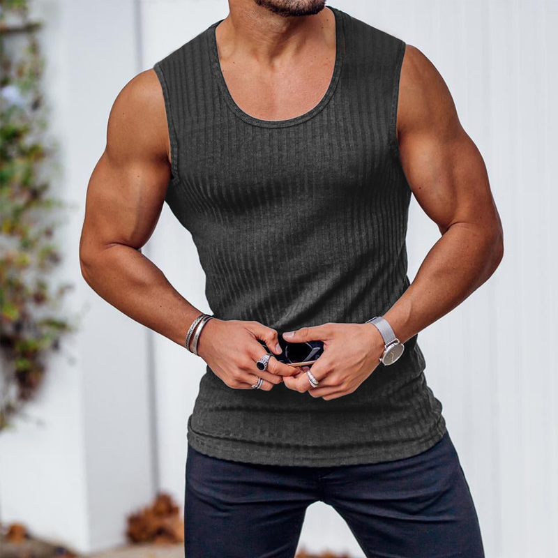 🏆Last Day Special Price £13!!💐2026 Men's Ribbed Knit Slim Fit Tank Top