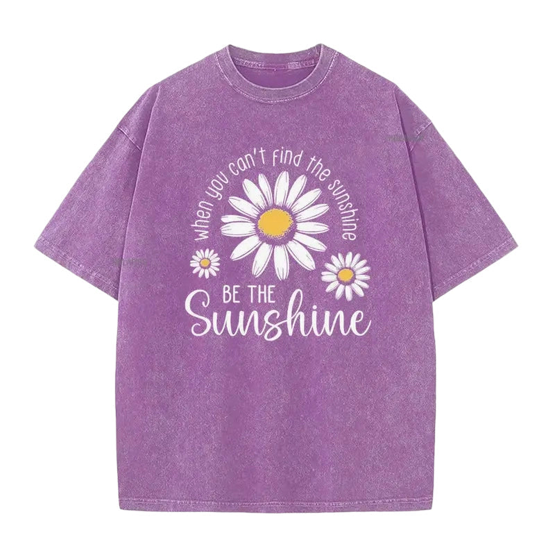 🏆 Last Day Special Price £13.99 ! 🔥Unisex Vintage Washed Daisy Print Loose Fit T-Shirt