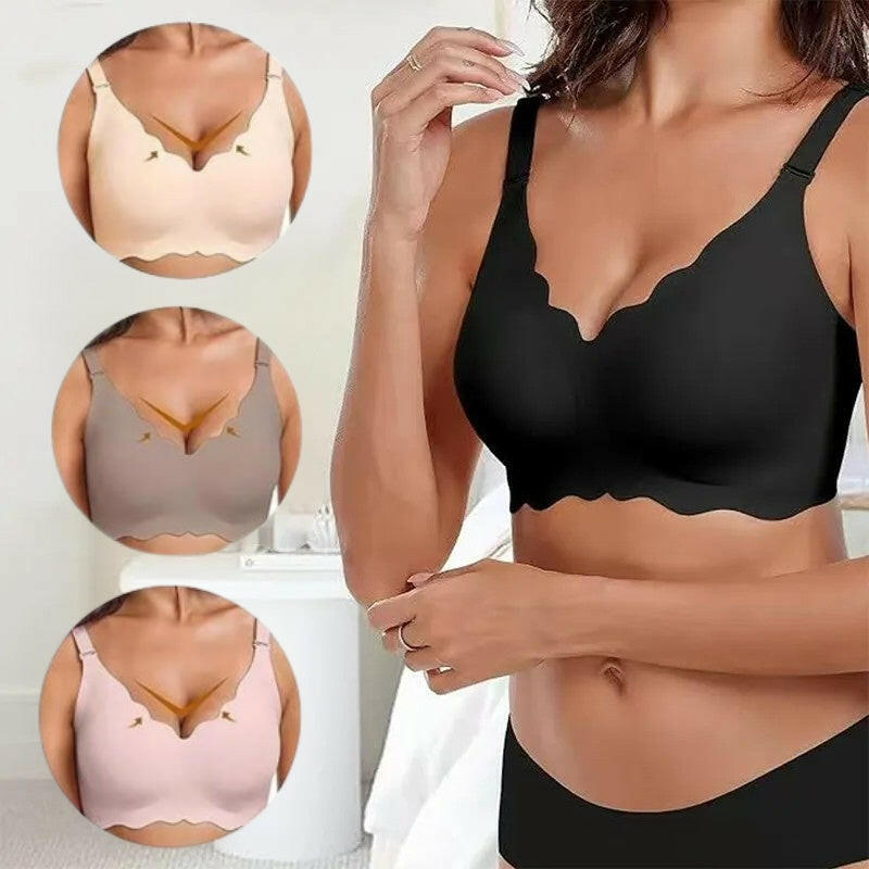 Deep V Plunge Push-up Wirefree Seamless Bra