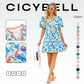 ⏰Summer Hot Sale 70% OFF💃Women's V Neck Floral Short Puff Sleeve Patchwork Casual Boho Mini Dress👍✨Soft Fabric & Comfortable Fit