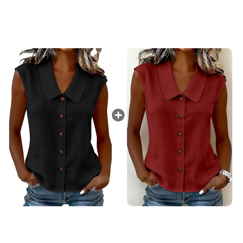 ☀️ Summer Chic Alert 60% OFF💥 –Women’s V-Neck Button-Down Top
