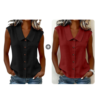 ☀️ Summer Chic Alert 60% OFF💥 –Women’s V-Neck Button-Down Top