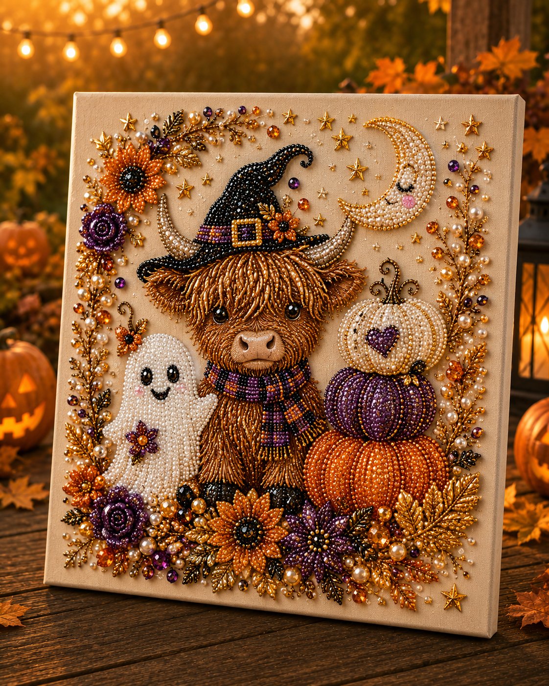💥 Last Day 49% OFF👻✨50K+ SOLD!🎃 Halloween Pearl Art DIY Kit – No painting skills needed, just match & place pearls. Create spooky‑cute décor for a cosy autumn home! 🧵🖼️