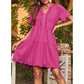 🔥2026 Summer Hot Sale 70% OFF💐Women's V Neck Ruffle Casual A-Line Flowy Swing Shift Dress