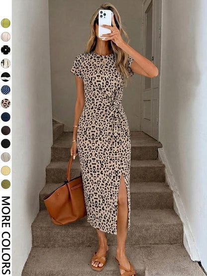 👗LIMITED-TIME 50% OFF!✨Women's Elegant Waist Twist High Slit Sleeveless Midi Dress– Waist-Cinching, Elegant, Flowing Silhouette 💃