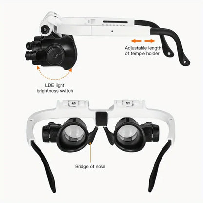 🔥2026 Hot sale 50% OFF🔥2026 Adjustable Head Magnifier with Light – 3X Zoom for Precision Work