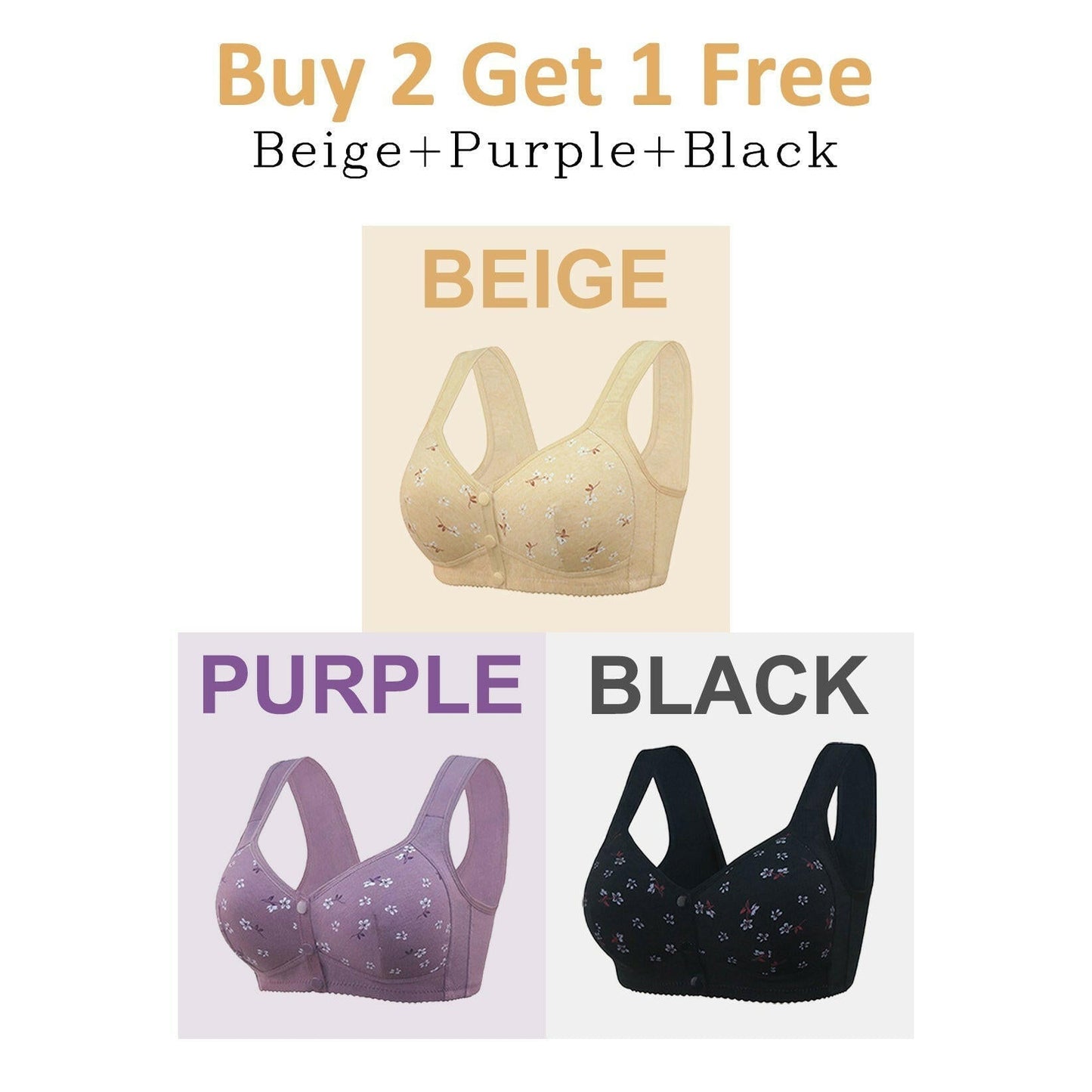 🌹Buy 1 Get 2 Free🌹Daisy Bra – LAST DAY SALE 50% OFF – Comfortable & Convenient Front Button Bra