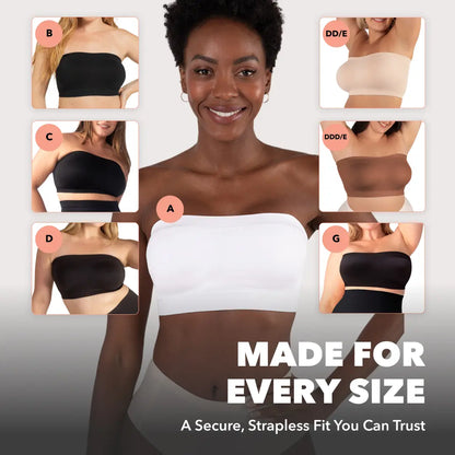 ⛱️Last Day Special Price ￡9.99!!🤩🔥Convertible Strapless Bandeau Bra with Wireless Comfort, Anti-Slip Grip & Removable Straps