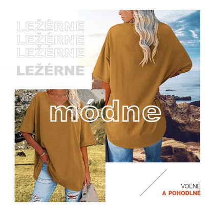 🌷2026 Summer Sale 50% OFF☀️Tankaneo Women's Plus Size V Neck T Shirts Summer Half Sleeve Tees Casual Loose Fit Cotton Tunic Top