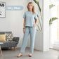 🌸Hot Sale 50% OFF💖Women’s Summer Oversized Wide Leg Crop Pants Two Piece Outfits Set