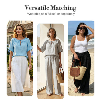 ⏳Hot Pick 70%OFF⏰Women's Drawstring Top & Pants 2-Piece Set – Relaxed Fit, Comfortable & Perfect for Lounging or Everyday Style 🌸