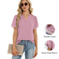 💥2026 Hot Sale 49% OFF👚Women's Dressy Casual Shirts Short Sleeve V Neck Work Blouse