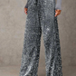 💖💃LAST DAY SALE 50% OFF👖✨Women's Sequin Sparkle Wide Leg Pants with Elastic Waistband✨