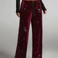 💖💃LAST DAY SALE 50% OFF👖✨Women's Sequin Sparkle Wide Leg Pants with Elastic Waistband✨