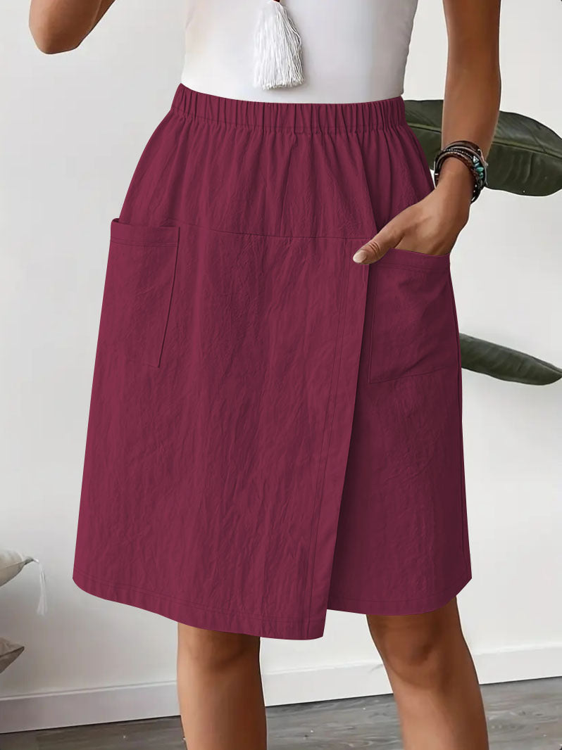 ⏳Limited-time 50% off⏰Women's Casual Elastic Waist Wrap Skort