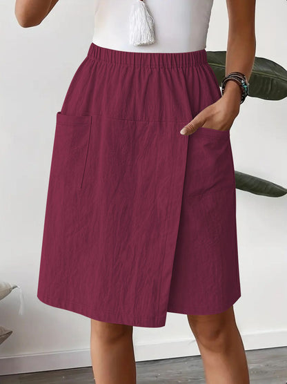 ⏳Limited-time 50% off⏰Women's Casual Elastic Waist Wrap Skort