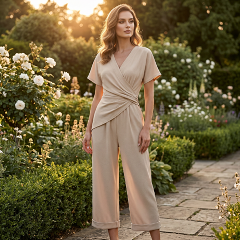 💞Summer cool-down deal: just £17.99!💞V-neck top + wide-leg pants✨👗