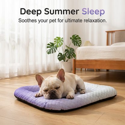 ⏰LAST DAY SALE ONLY￡7.99!!❄Pet Cooling Mat for Dogs & Cats 🐾 Naturally Cool Ice-Silk Pad • Breathable, Washable & Soft 🌿 For Floors, Sofas & Car Travel • Multiple Sizes • Gradient Colours ☀️🐶🐱