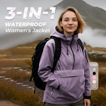 💜LAST DAY SALE- 49% OFF💦3-in-1 Waterproof Women's Jacket – Rain, Wind & Cold, All Covered