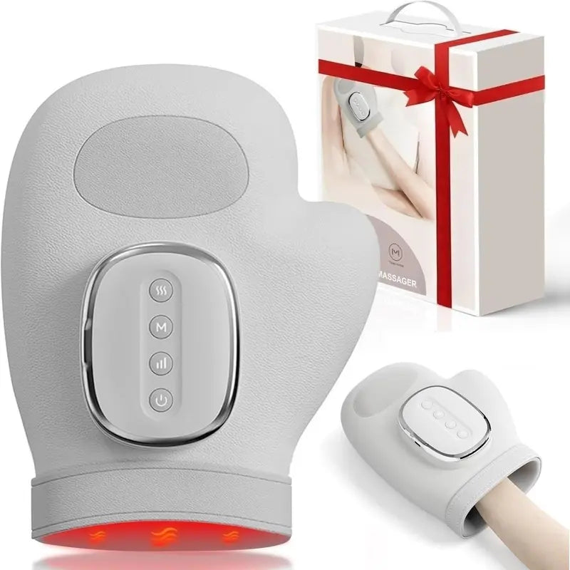 Portable Hand Massager with Heat & Compression, Wireless 3 Modes for Carpal Tunnel Relief, Perfect Gift for Hand Relaxation