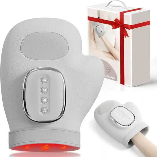 Portable Hand Massager with Heat & Compression, Wireless 3 Modes for Carpal Tunnel Relief, Perfect Gift for Hand Relaxation