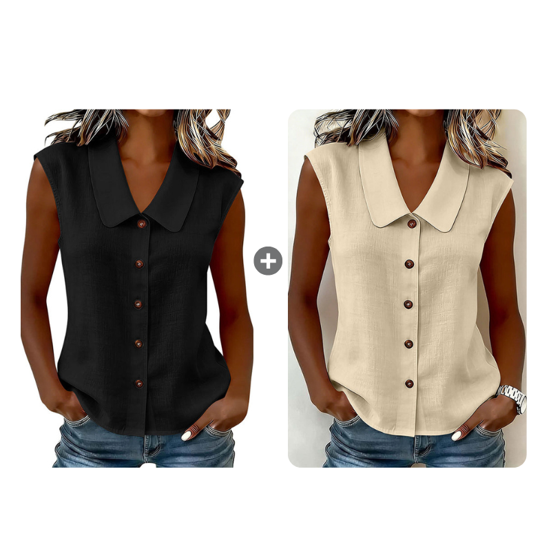 ☀️ Summer Chic Alert 60% OFF💥 –Women’s V-Neck Button-Down Top