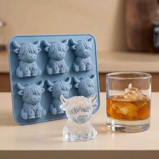 ⏳Last Day Special Price ￡6.99!!🐮 Mini Highland Cow Ice Cube Mold – Cute 3D Ice for Drinks, Parties & Gifts– UK Ready! 🇬🇧