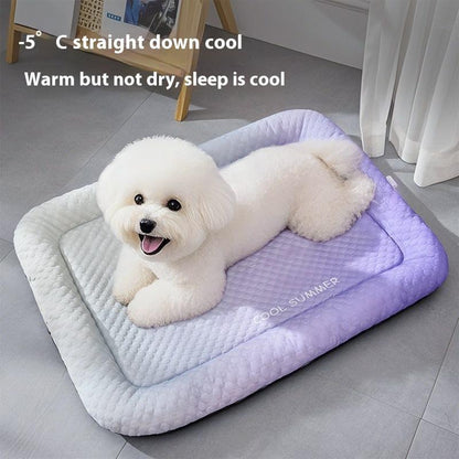 ⏰LAST DAY SALE ONLY￡7.99!!❄Pet Cooling Mat for Dogs & Cats 🐾 Naturally Cool Ice-Silk Pad • Breathable, Washable & Soft 🌿 For Floors, Sofas & Car Travel • Multiple Sizes • Gradient Colours ☀️🐶🐱