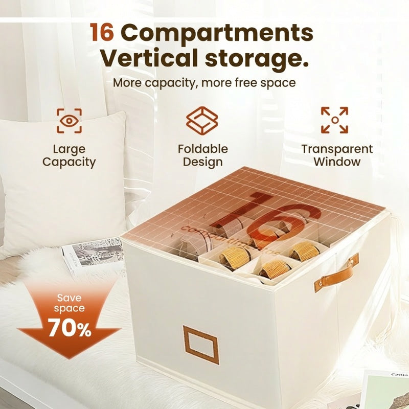 ⏰🔥LIMITED TIME 49% OFF! 👟 Fabric Shoe Organizer Storage Box – Foldable, Large Capacity, Dustproof & Breathable for Closet & Bedroom 🧺✨-UK