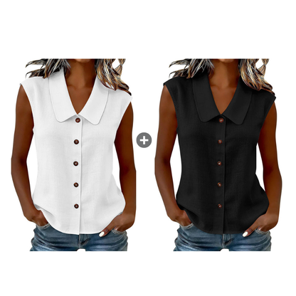 ☀️ Summer Chic Alert 60% OFF💥 –Women’s V-Neck Button-Down Top