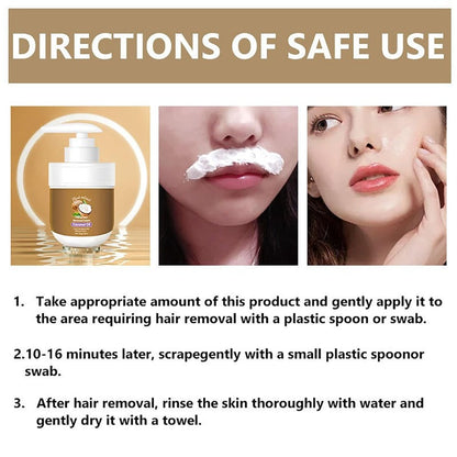 🧼 🧖‍♀️Coconut Oil Facial & Body Hair Removal Cream – Gentle & Moisturizing💧💧