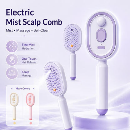 💗LAST DAY SALE 49% OFF⚡Scalp Massager Comb 💆‍♀️ – Self-Cleaning 🧼, Tangle-Free ✂️ & Frizz-Control Hair Brush with Soothing Mist Spray 💨✨ | Perfect for Dry, Brittle Hair 💧🌟