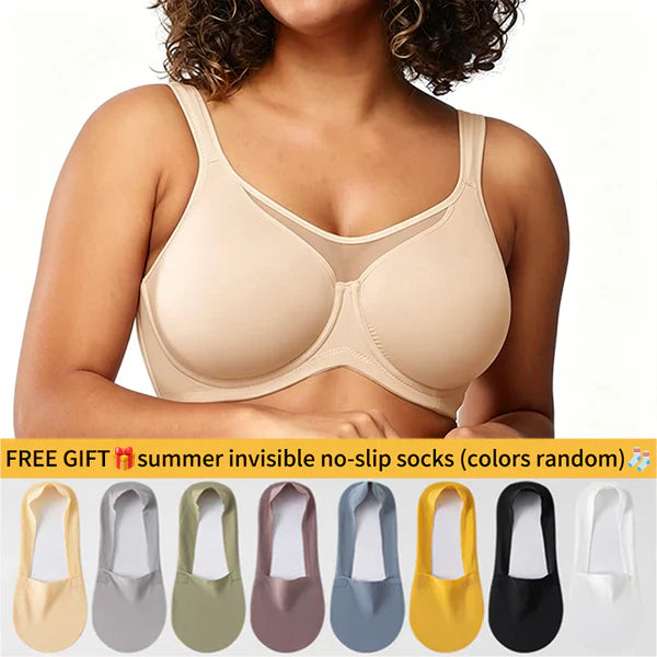 ⏳HOT SALE -BUY 1 GET 1 FREE !!!🖤Women's Elegant Sheer Full Coverage Underwire Non-padded Plus Size Bra