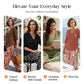 💖LAST DAY SALE: 70% Off !!💖Women's V-Neck Blouse & Printed Wide-Leg Pants Set