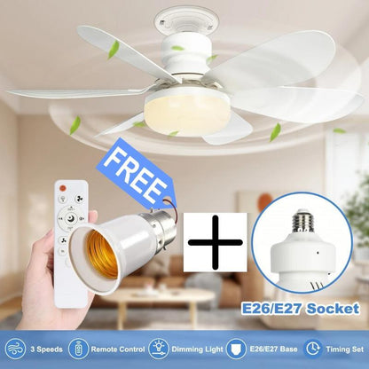 ⏳LAST DAY SALE 50% OFF🌀40W LED Ceiling Fan Light – 20.5” Ultra-Quiet with Remote 🎯 | E27 + FREE B22 Adapter 🔌 | For Bedroom 😴, Kitchen 👩‍🍳 & Garage 🛠️ – UK Ready! 🇬🇧