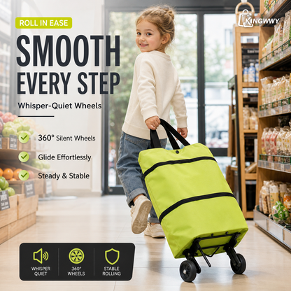 🔥Limited Offer ￡9.99!!⚡50K+ SOLD!🛍️2-in-1 Convertible shopping tote – hides wheels, holds 20kg, expands with zipper!