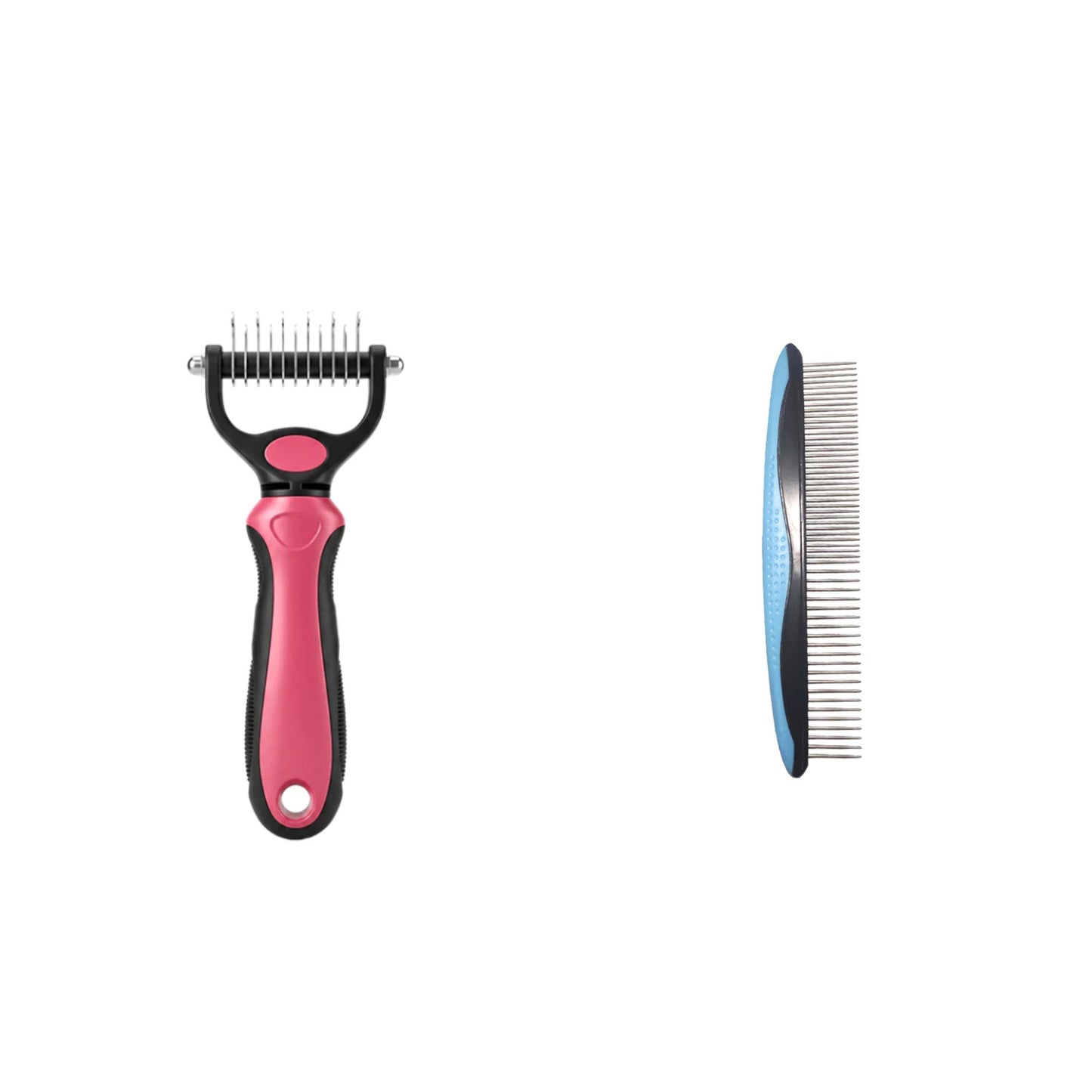 🔥Last Day 50% OFF🔥Professional Double-Sided Pet Grooming Rake ✨ Undercoat Deshedding Tool for Dogs & Cats 🐶🐱