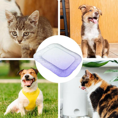 ⏰LAST DAY SALE ONLY￡7.99!!❄Pet Cooling Mat for Dogs & Cats 🐾 Naturally Cool Ice-Silk Pad • Breathable, Washable & Soft 🌿 For Floors, Sofas & Car Travel • Multiple Sizes • Gradient Colours ☀️🐶🐱