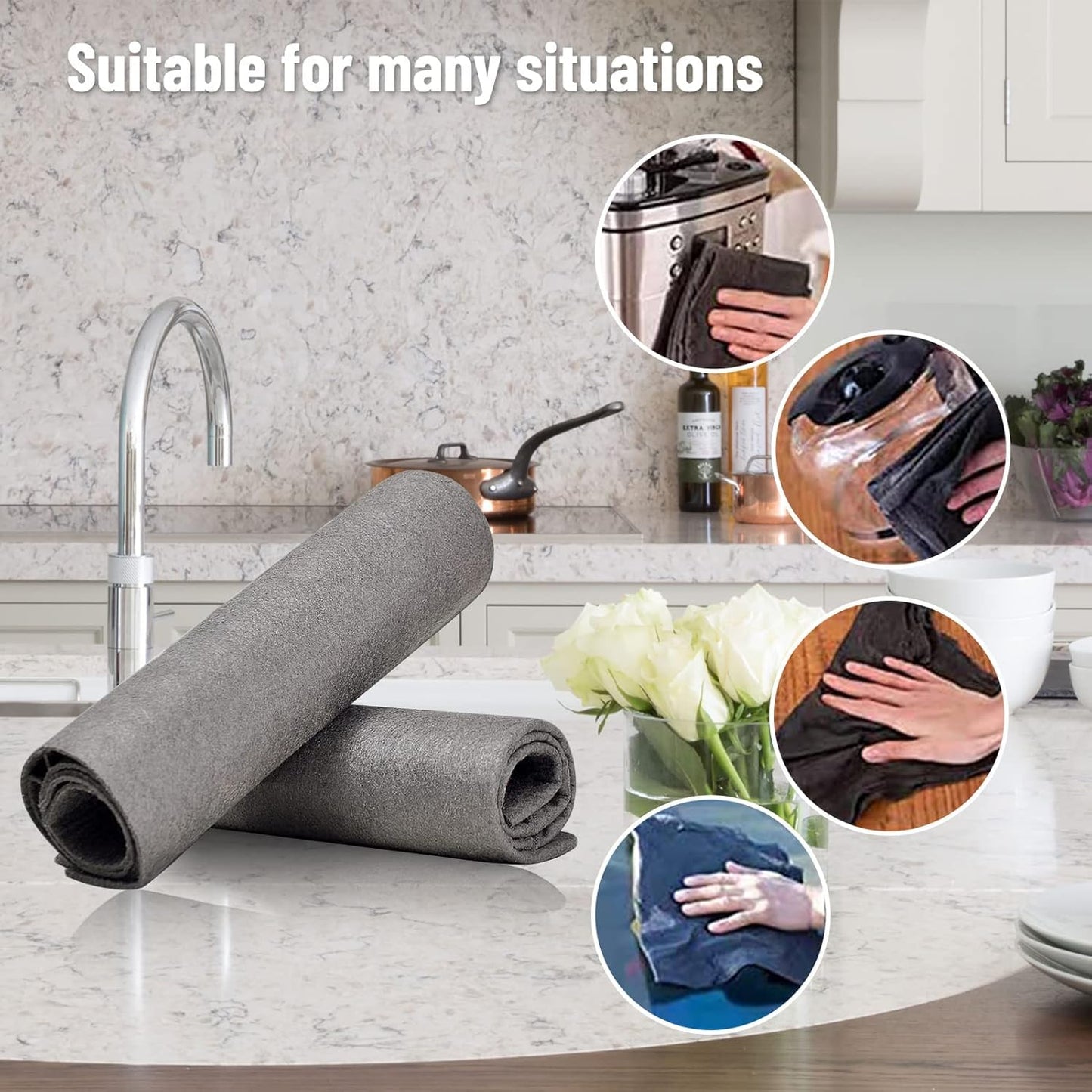 🔥Last Day 49% OFF-10 Counts Magic Cleaning Cloth, Reuseable Thickened Streak Free Magic Cleaning Wipes