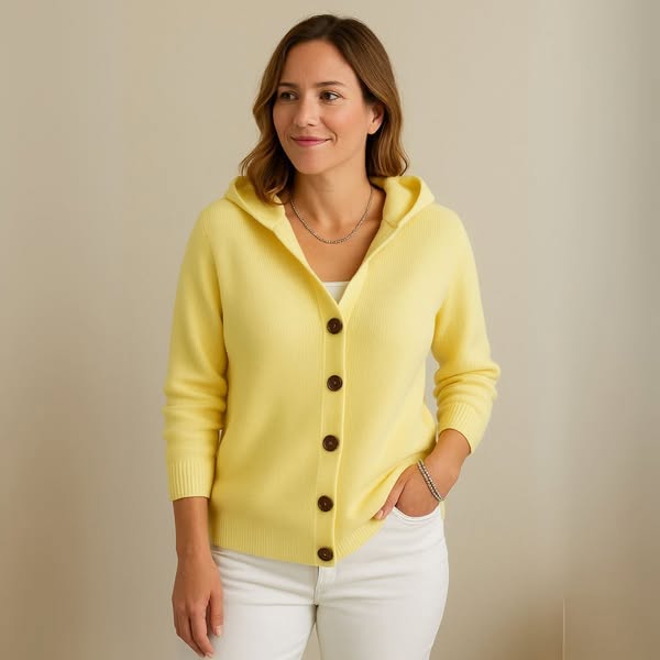 Women Cotton Plain Long Sleeve Comfy Casual Cardigan