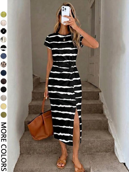 👗LIMITED-TIME 50% OFF!✨Women's Elegant Waist Twist High Slit Sleeveless Midi Dress– Waist-Cinching, Elegant, Flowing Silhouette 💃