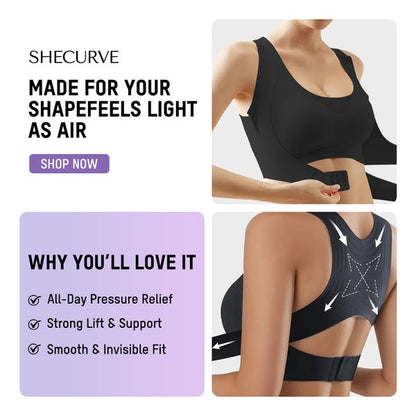 ⏳LAST DAY SALE ONLY 8.99!!👍✨Cross Back Front Closure Wireless Posture Support Bra– All-Day Comfort, Breathable & Summer-Ready 💕