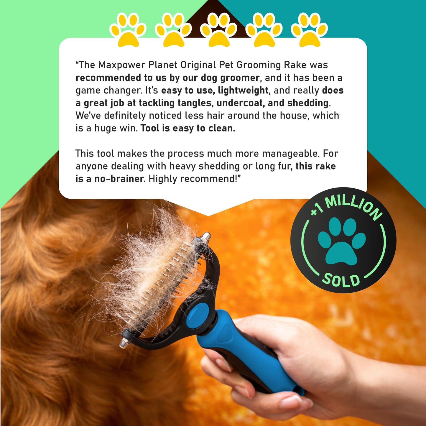 🔥Last Day 50% OFF🔥Professional Double-Sided Pet Grooming Rake ✨ Undercoat Deshedding Tool for Dogs & Cats 🐶🐱
