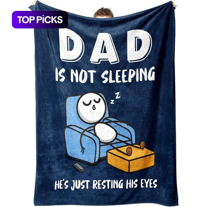 🎉 Father’s Day Special Deal: ONLY ￡7.99!!🎁“Dad’s Not Sleeping… Just Resting His Eyes” Blanket 🛋️💤  Ultra-Soft, UK-Made Flannel – The Perfect Gift from Kids ❤️