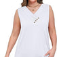 🏆Last Day Special Price ￡10.99!!💐2026 Women’s Button Down V Neck Loose Fit Tank Top