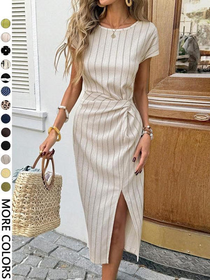 👗LIMITED-TIME 50% OFF!✨Women's Elegant Waist Twist High Slit Sleeveless Midi Dress– Waist-Cinching, Elegant, Flowing Silhouette 💃