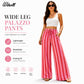 💖LAST DAY SALE 50% OFF💷Women's Summer Wide Leg Pants Flowy Drawstring Elastic Waist Trousers with Pockets