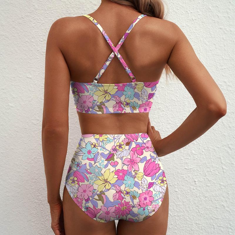 🌊💕2026 Summer Hot Sale 70% OFF👙✨Women's Floral High Waisted Tummy Control Bikini Set