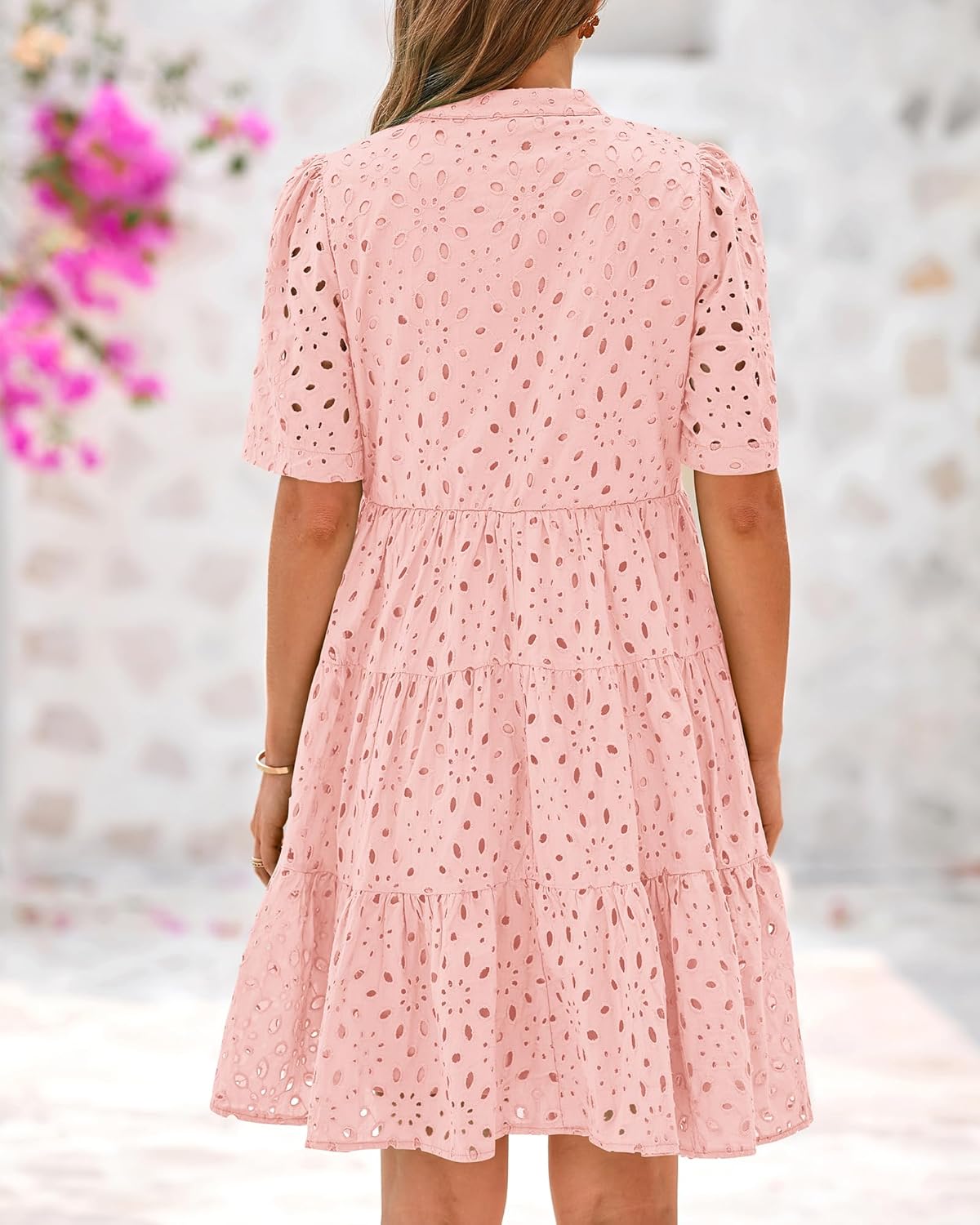 💥Last Day Special Sale 49% OFF💃Women's Elegant Hollow Out Lace Ruffle Casual Mini Dress